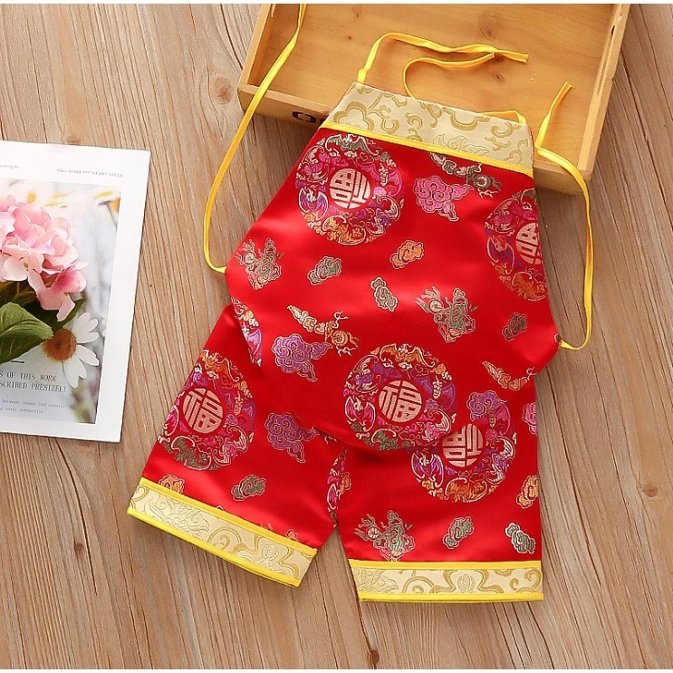 【台灣現貨】【免運】抓周 抓週 1歲 宮廷風肚兜.褲子-抓周唐帽 周歲用品服飾 錦繡繽紛.絕代芳華-規格圖5