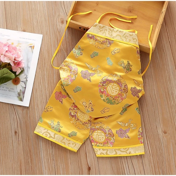 【台灣現貨】【免運】抓周 抓週 1歲 宮廷風肚兜.褲子-抓周唐帽 周歲用品服飾 錦繡繽紛.絕代芳華-規格圖5