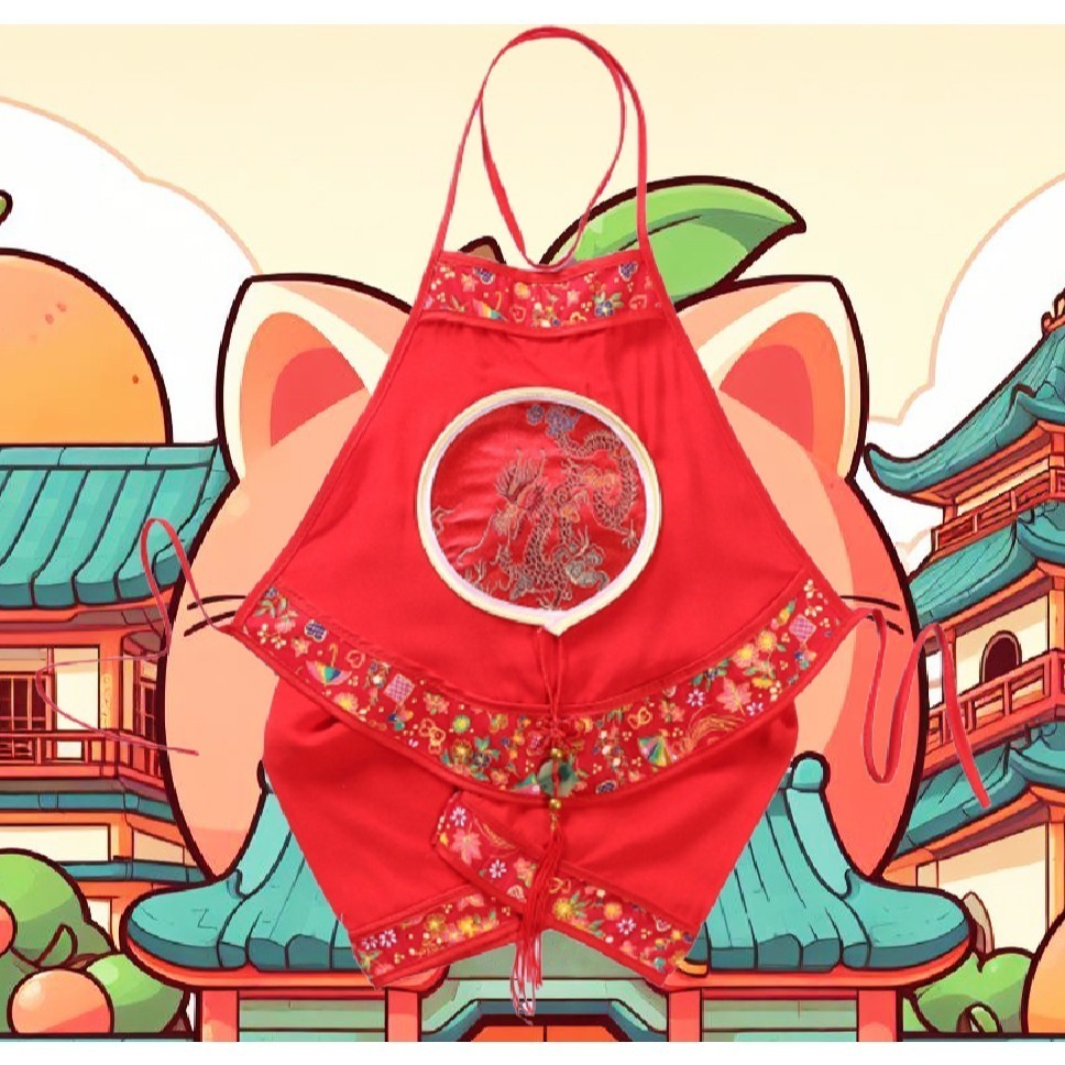 【台灣現貨】【免運】抓周 抓週 1歲 花開富貴肚兜.褲子-抓周唐帽 周歲用品服飾 華冠金裳.富貴榮華-規格圖1