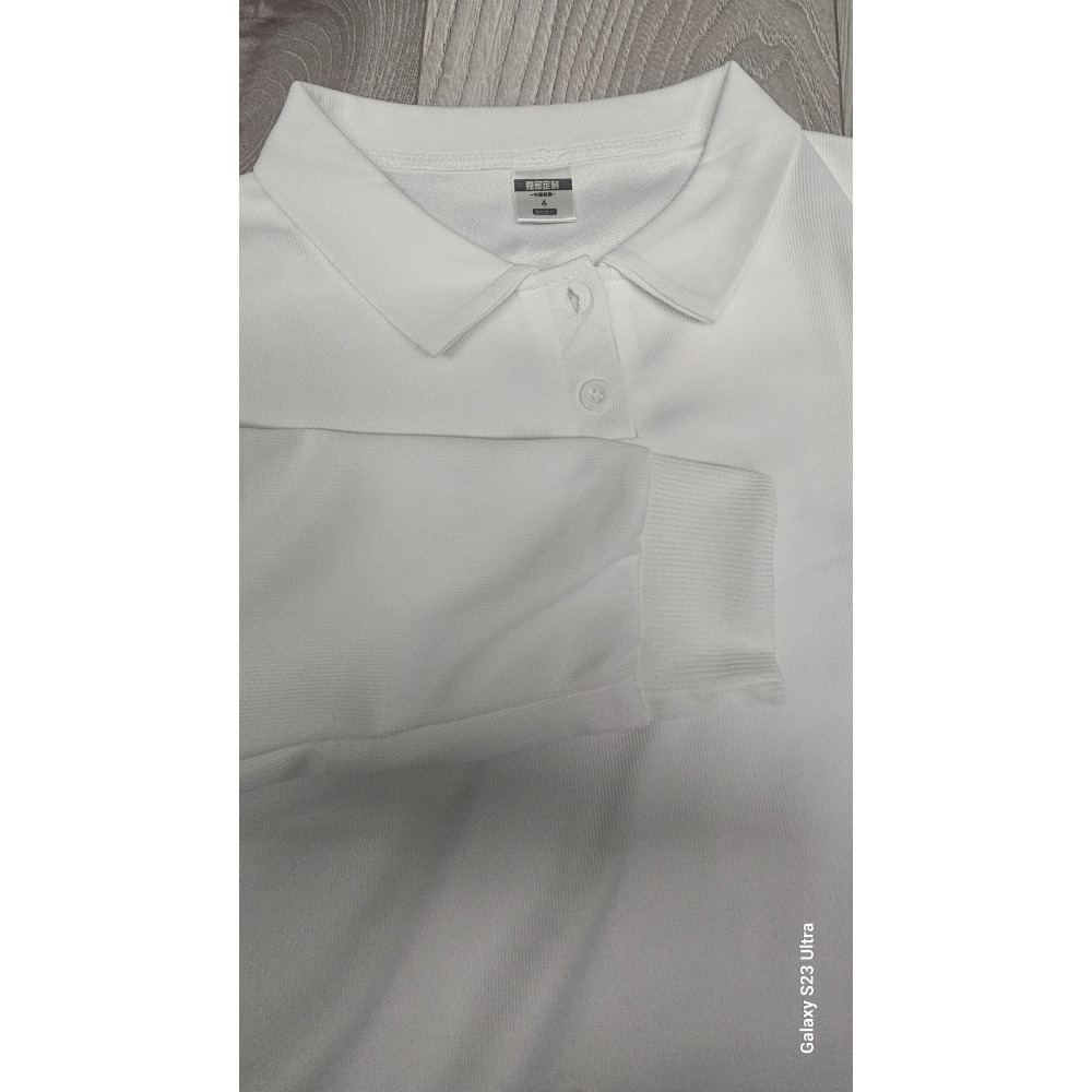 全新 兒童長袖白色POLO衫/兒童制服/兒童秋冬長袖白色POLO衫～140～男女可穿-細節圖7
