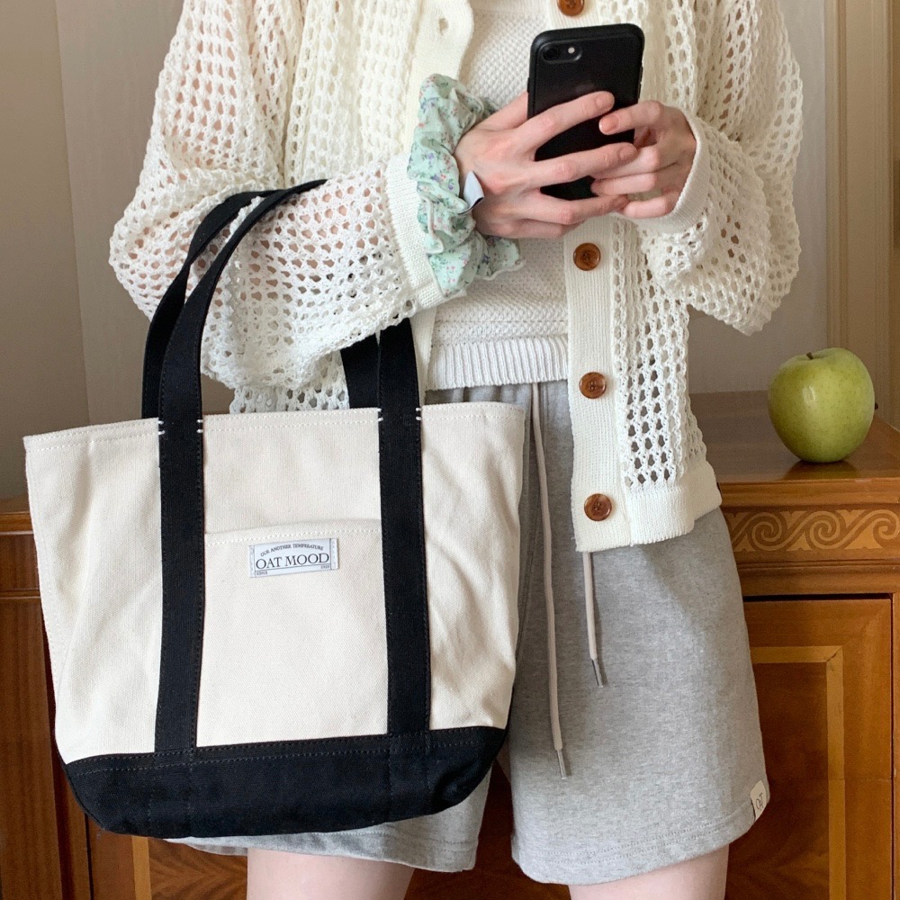 KeCom。98 Doci OAT Tote Canvas Bag 托特 拼色 帆布包-細節圖8