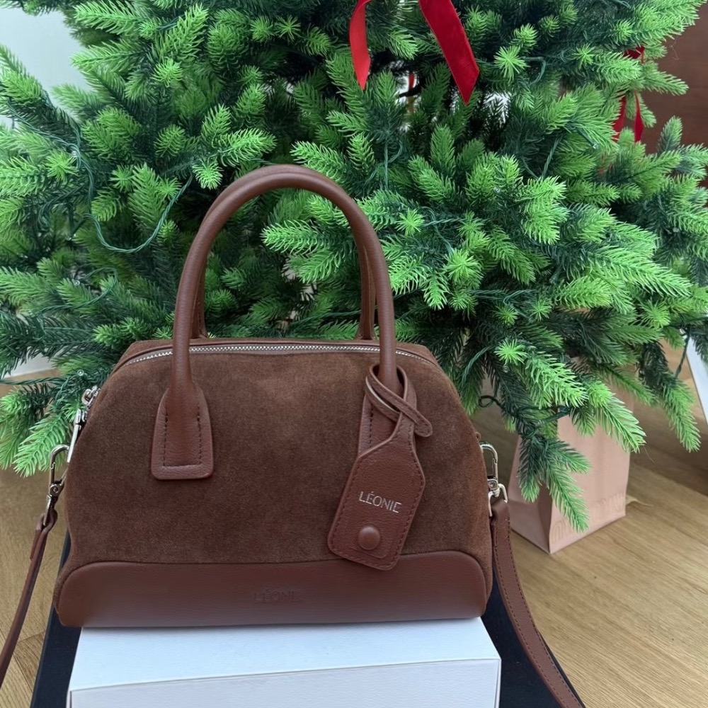 KeCom。LEONIE 麂皮真皮款 保齡球包-細節圖4