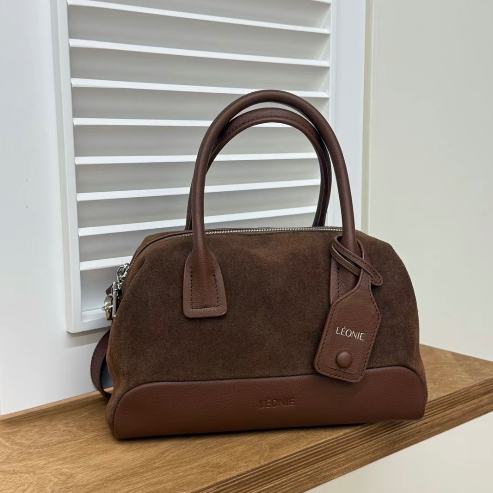 KeCom。LEONIE 麂皮真皮款 保齡球包-細節圖5