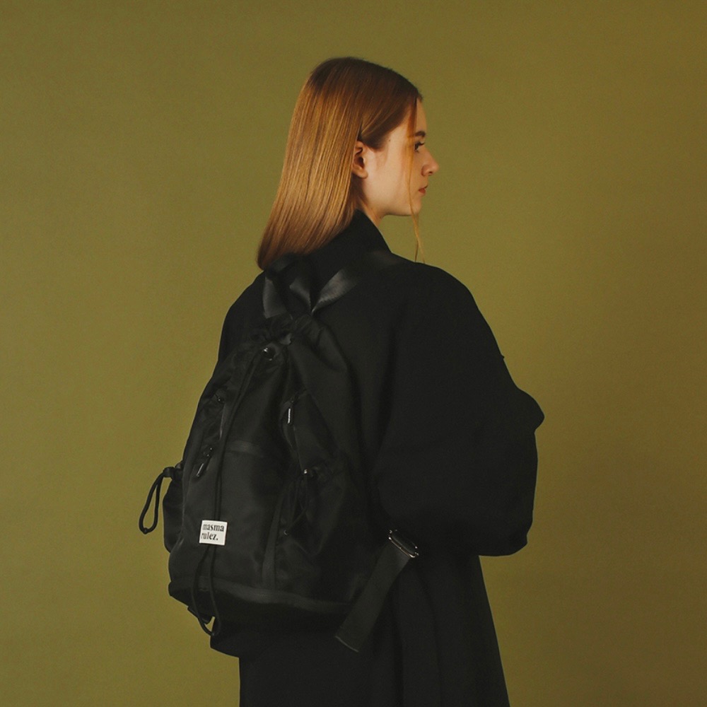 KeCom。Masmarulez Zipper string backpack 拉鏈抽繩後背包-細節圖6