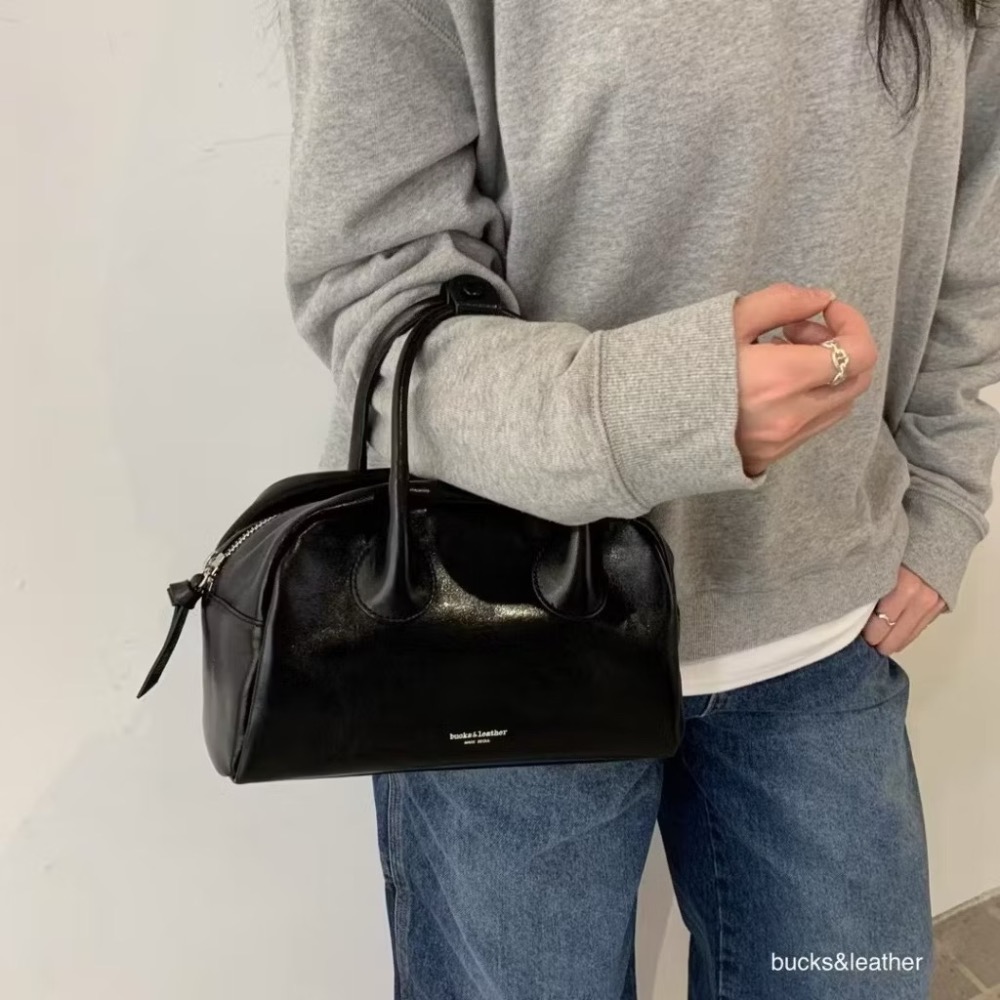 KeCom。Bucks& leather 真皮 保齡球包-細節圖3