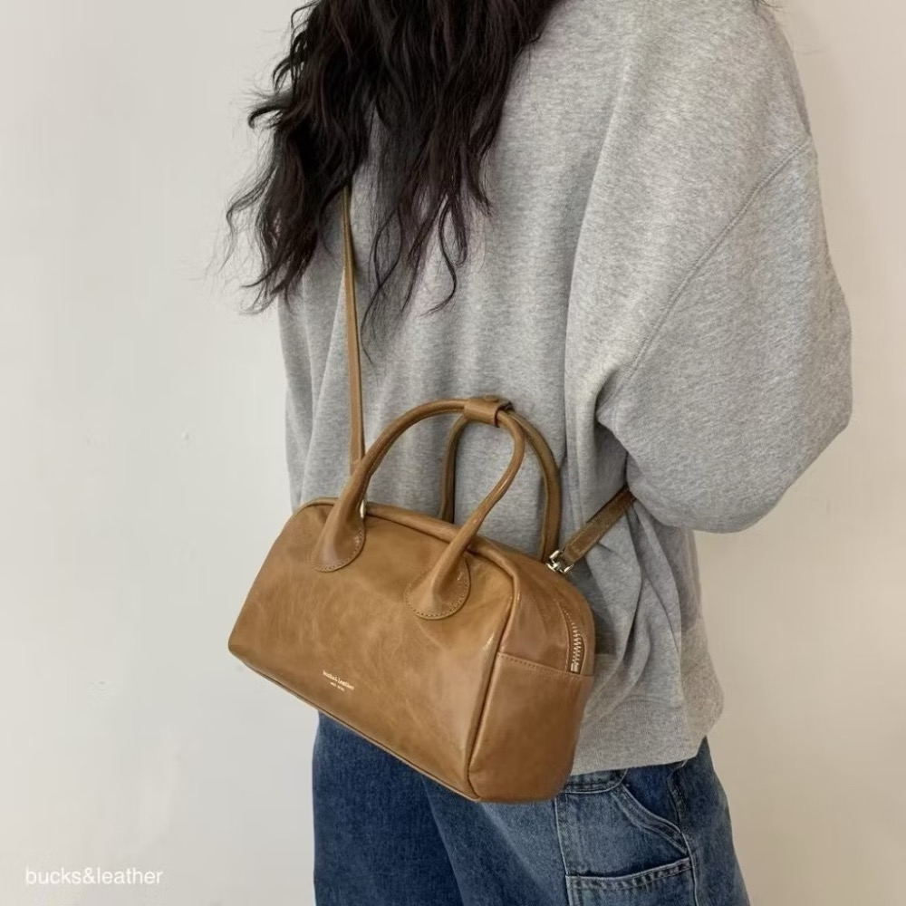 KeCom。Bucks& leather 真皮 保齡球包-細節圖4