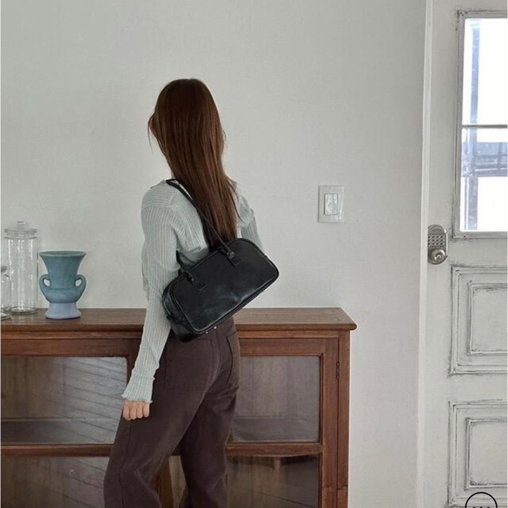 KeCom。Rubynatin 復古裂紋 亮皮 保齡球包 肩背包-細節圖4