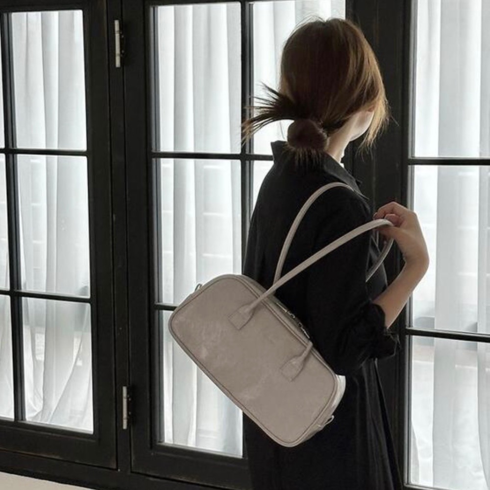 KeCom。Rubynatin 復古裂紋 亮皮 保齡球包 肩背包-細節圖9