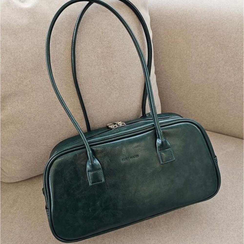 KeCom。Rubynatin 復古裂紋 亮皮 保齡球包 肩背包-規格圖9