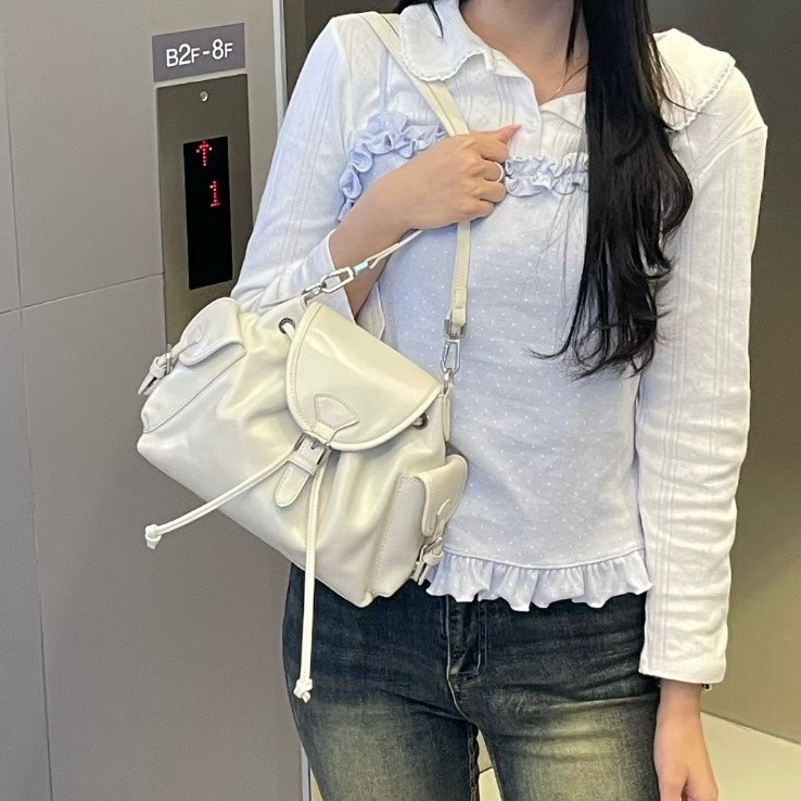 KeCom。LEONIE ONE MONE 真皮 肩背包 後背包-細節圖6