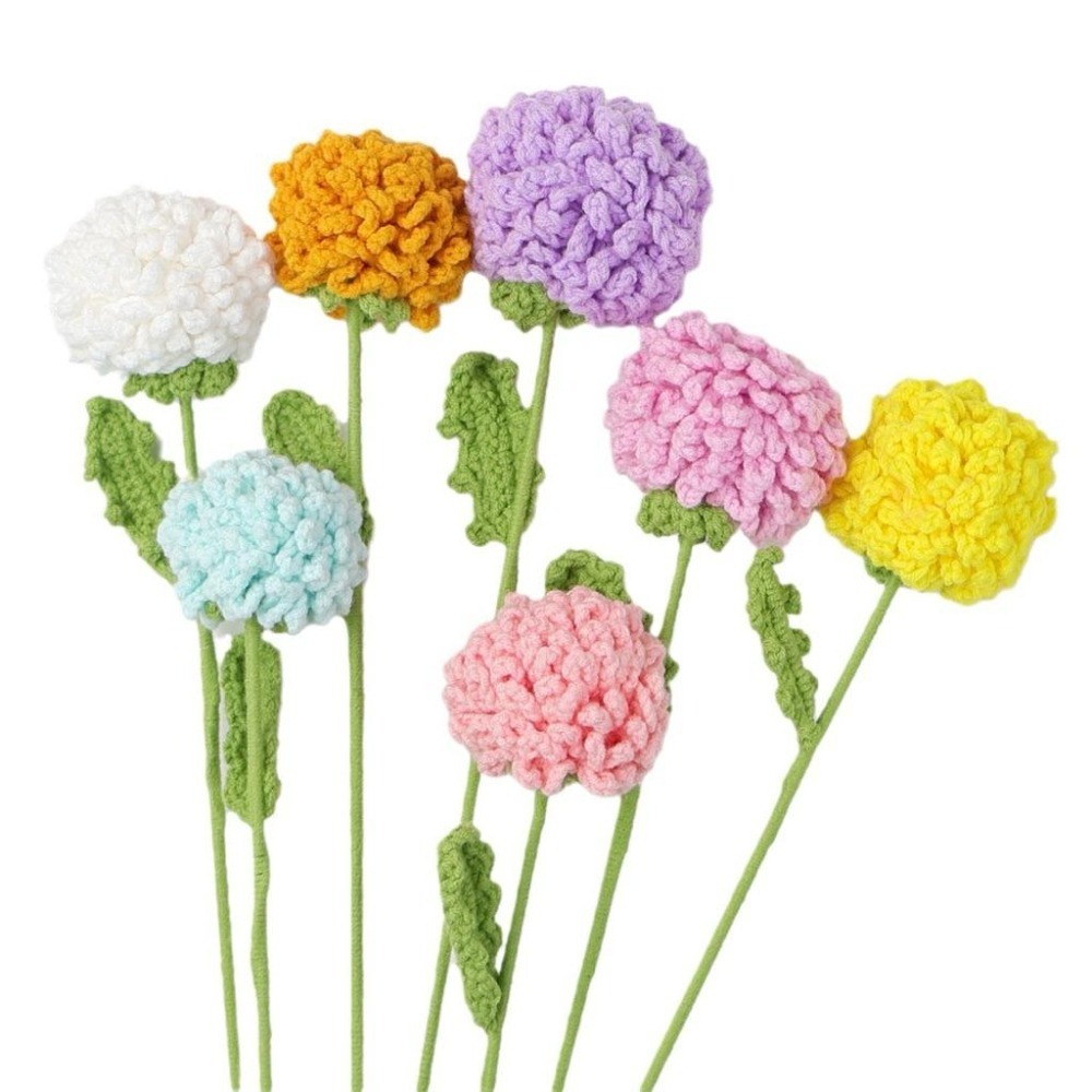 乒乓菊編織花/仿真花/Diy手工花束/ 毛線花/ 七夕禮物/畢業禮物/生日禮物/教師節禮物 | A&E 手作坊-細節圖2