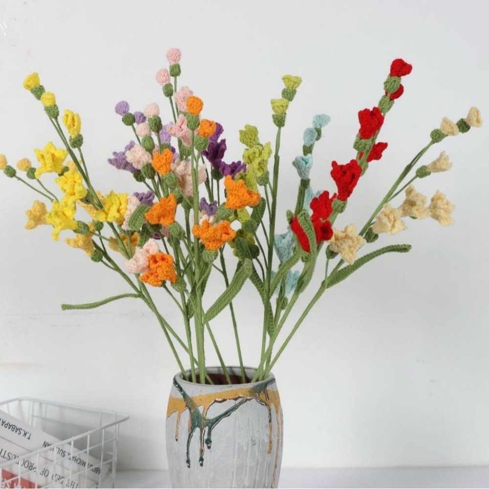 小蒼蘭編織花 /仿真花/Diy手工花束/ 毛線花/ 七夕禮物/畢業禮物/生日禮物/告白花束/教師節 | A&E 手作坊-細節圖2