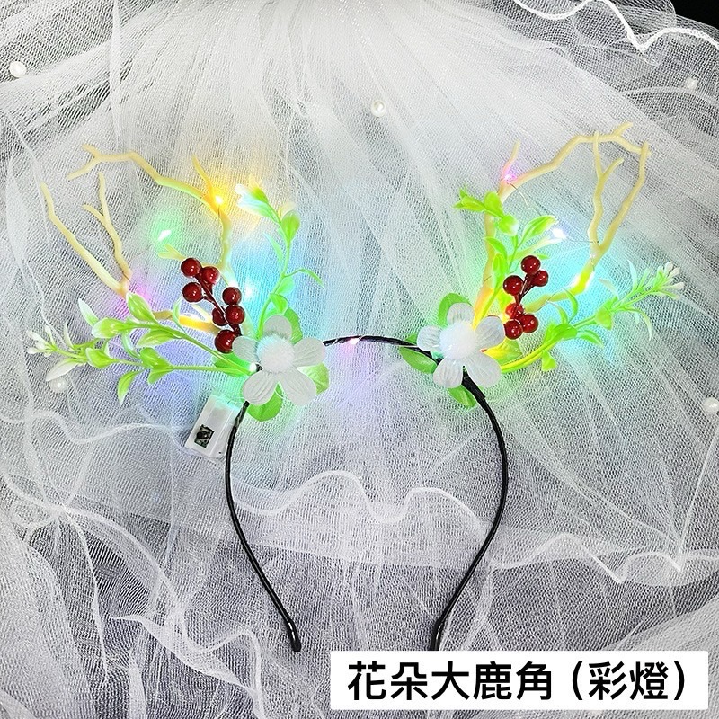 「台灣現貨」鹿角髮箍/節日必備/尾牙/春酒/遊行/聖誕節/燈節/萬聖節裝扮 | A&E 手作坊-規格圖3
