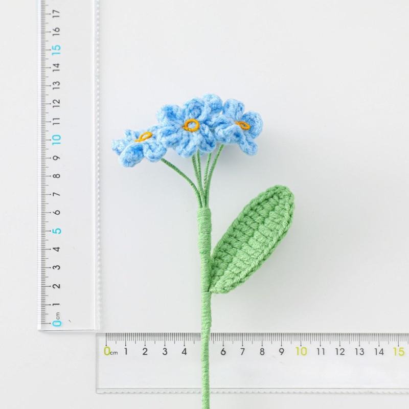 勿忘草 編織花/仿真花/Diy手工花束/ 毛線花/ 七夕禮物/畢業禮物/生日禮物/教師節禮物 | A&E 手作坊-細節圖2