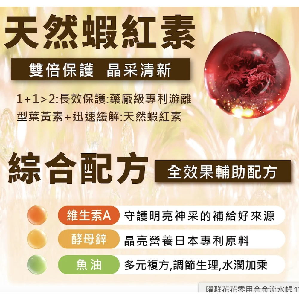 游離型葉黃素複方 悠樂康芳香園葉黃素 蝦紅素 紅藻 晶亮舒適 3C族-細節圖3