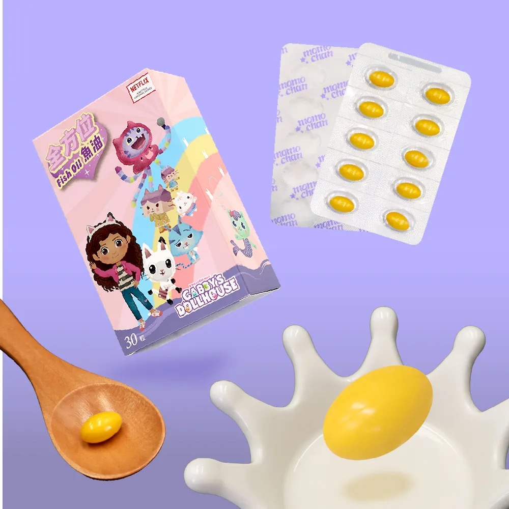 兒童保健食品 momochan 蓋比的娃娃屋 全方位魚油1盒(30顆/盒) 內附盲盒貼紙 高純度DHA 尚未有評價-細節圖4