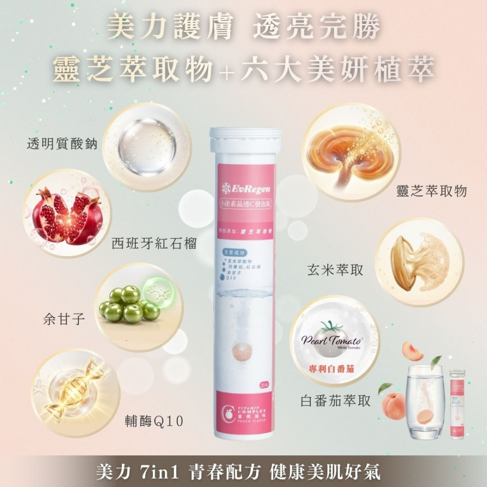 一曜再生 心動首發 原生泌系列 小泌素晶透C發泡錠-細節圖2