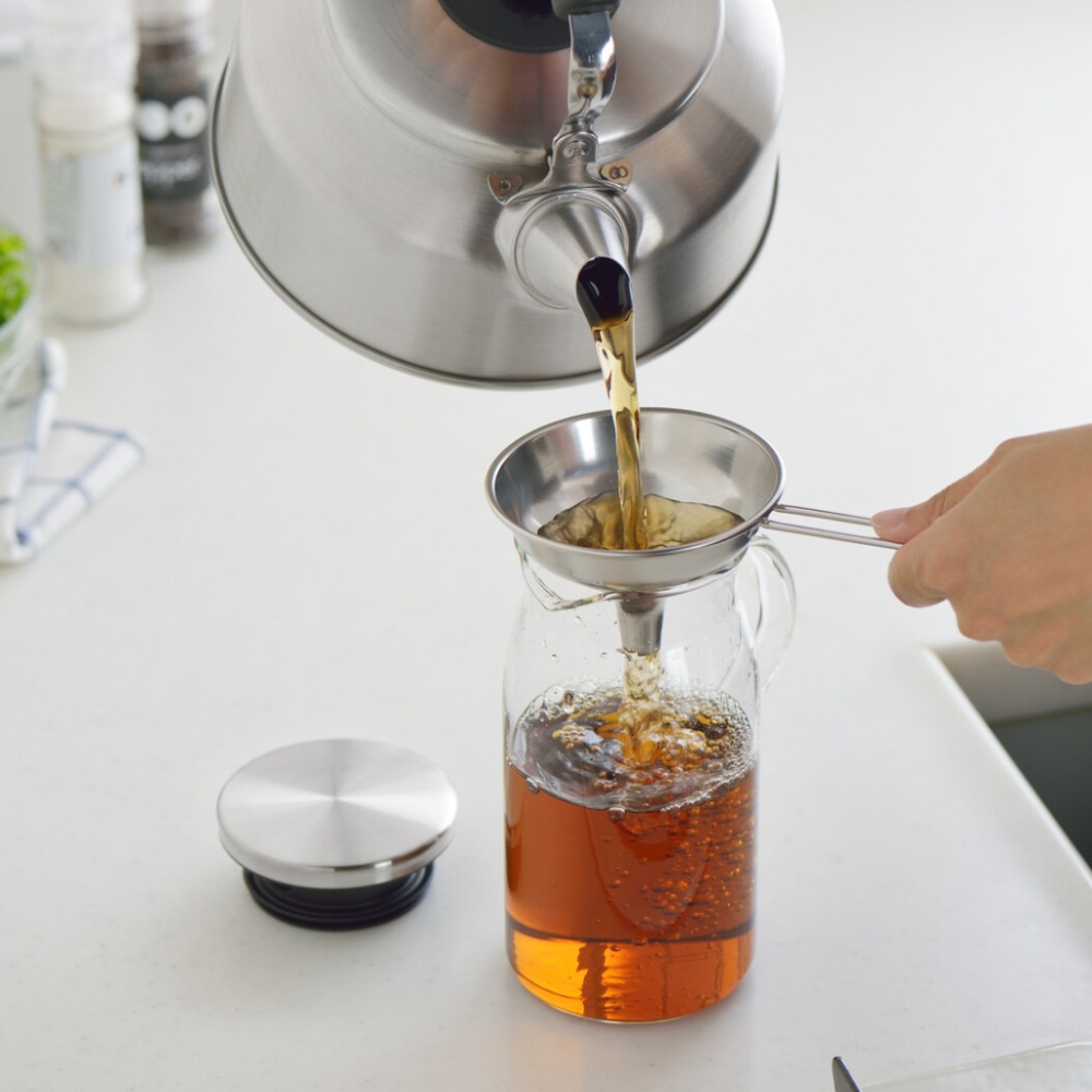 【YOSHIKAWA】日本製 不鏽鋼漏斗 附把手 18-8不鏽鋼 吉川-細節圖2