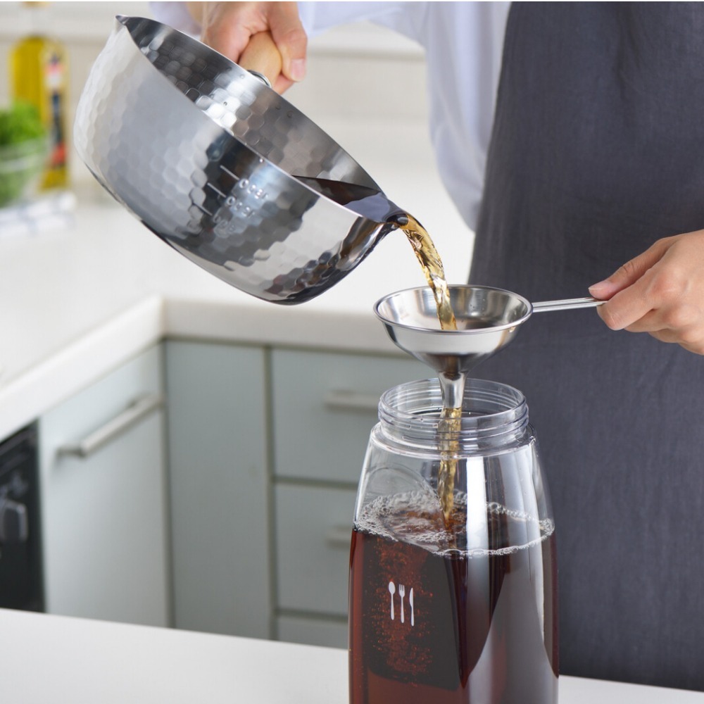 【YOSHIKAWA】日本製 不鏽鋼漏斗 附把手 18-8不鏽鋼 吉川-細節圖4