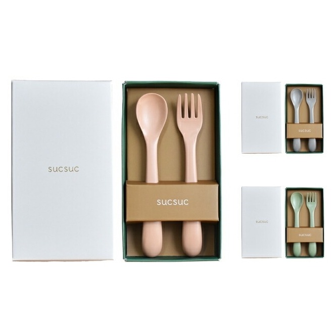 【sucsuc】日本製 兒童餐具組 湯匙/叉子 餵食匙 禮盒-細節圖4