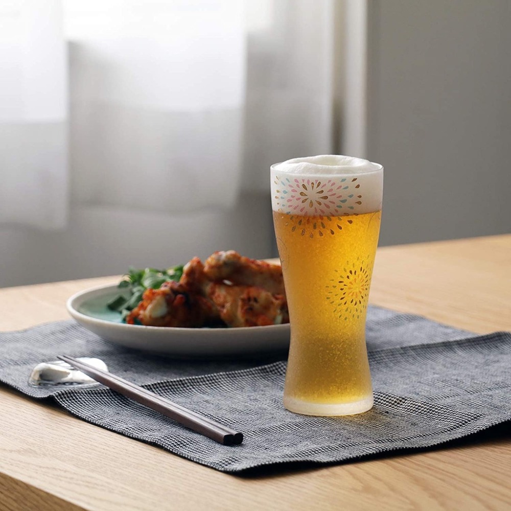 【Aderia】日本製 金魚花火禮盒 對杯 啤酒杯 玻璃杯-細節圖3