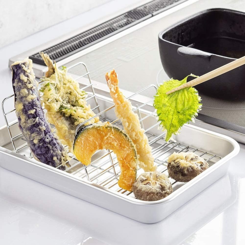 【谷口金屬】 日本製 炸物瀝油備料盤S 可立式濾網-細節圖3