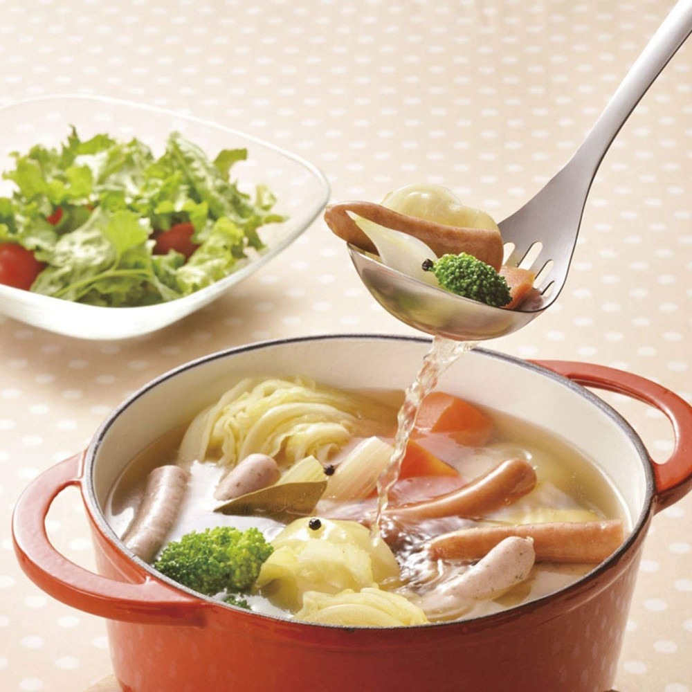 【AUX/日本製】 leye瀝水湯勺 LS1508 長28.5cm 不鏽鋼 湯勺 火鍋 水餃 川燙-細節圖5