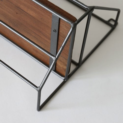 【Horn Please】黑鐵再生木牆面收納架 陳列架 工業風 調味罐架 毛巾架 居家裝飾 吊掛架-細節圖3