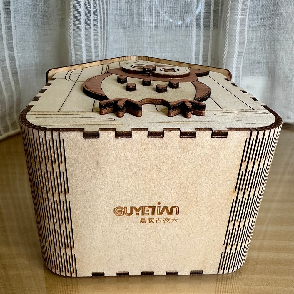 嘉義古夜天工坊 木質貓頭鷹存錢筒-細節圖5