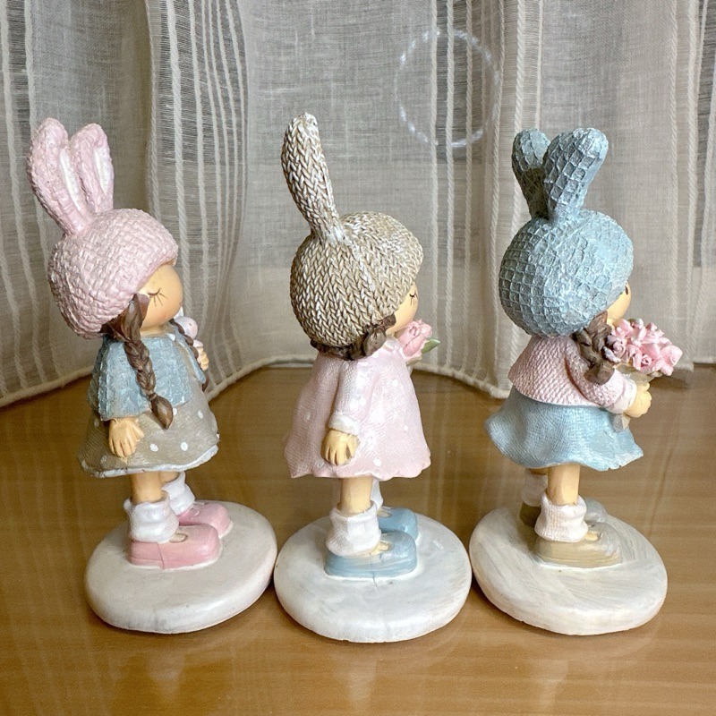 兔子毛帽女孩擺飾 模型 公仔-細節圖4