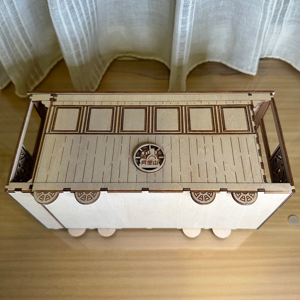 阿里山林業鐵路 檜木車廂 木質面紙盒 面紙套-細節圖4