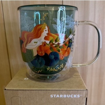 星巴克 STARBUCKS 台北時代門市限定獨賣款 2020年 時代人魚女神玻璃杯-細節圖3