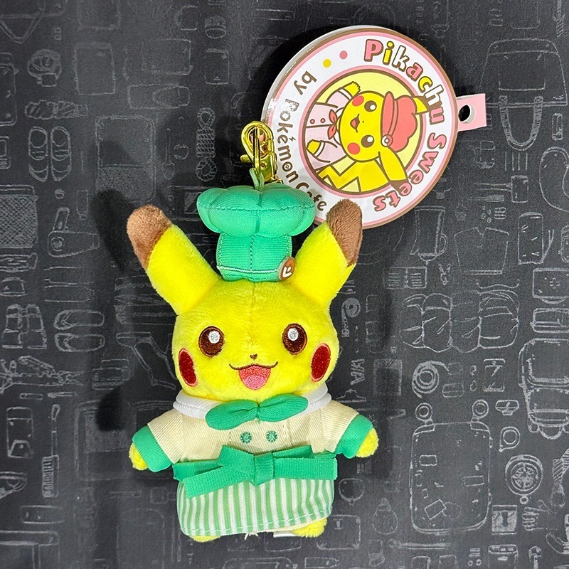 日本寶可夢咖啡 pokemon cafe pikachu sweets 限定皮卡丘娃娃 甜點師傅 糕點師傅 馬卡龍零錢包-規格圖7
