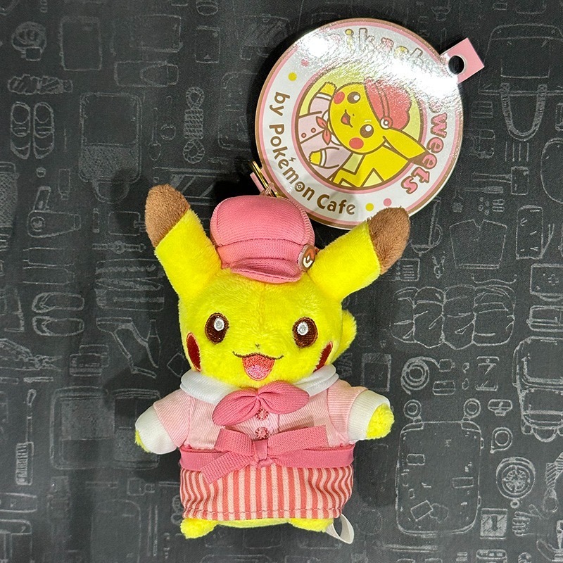 日本寶可夢咖啡 pokemon cafe pikachu sweets 限定皮卡丘娃娃 甜點師傅 糕點師傅 馬卡龍零錢包-規格圖7
