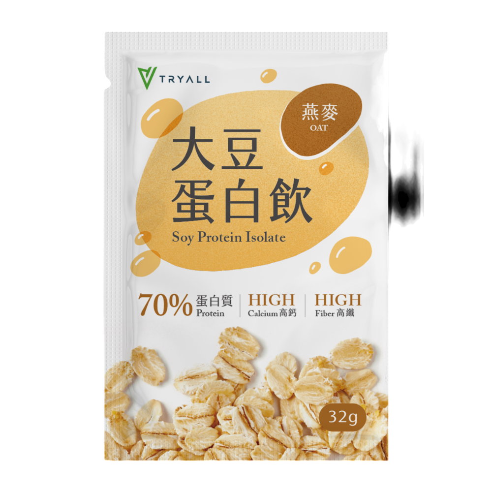 新品上市 TRYALL 高纖高鈣大豆蛋白 32g 隨手包 大豆分離蛋白 膳食纖維 紅藻鈣 天然酵母-規格圖7