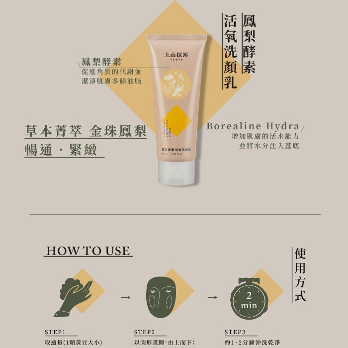 【tsaio上山採藥】植萃溫和洗顏乳100g 青柚籽深層/野薄荷淨涼/咖啡因控油/茶樹粉痘調理/鳳梨酵素活氧/龍膽草深層-細節圖3