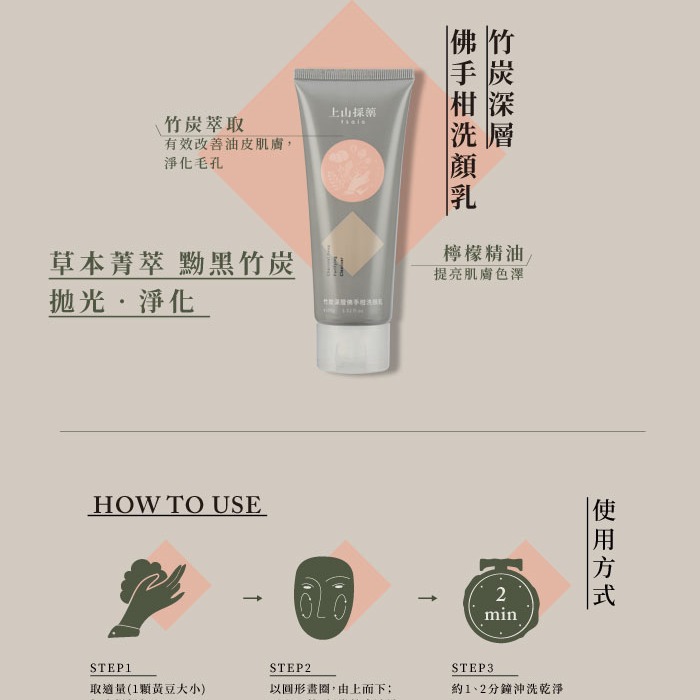 【tsaio上山採藥】植萃溫和洗顏乳100g 青柚籽深層/野薄荷淨涼/咖啡因控油/茶樹粉痘調理/鳳梨酵素活氧/龍膽草深層-細節圖6