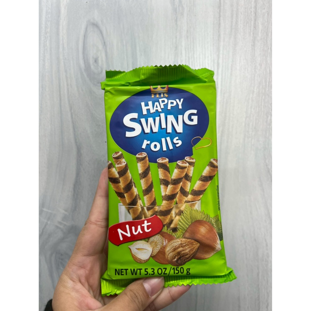 #153963 Happy Swing 夾餡捲心威化餅 巧克力 ＆ 榛果口味-規格圖1
