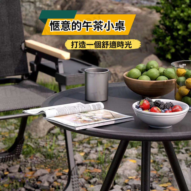 台灣現貨【便攜折疊圓盤小桌】摺疊桌 攜帶桌 露營茶几 邊桌 小茶几 野餐桌 置物架 攝影桌 露營戶外小圓桌BA0036-細節圖3