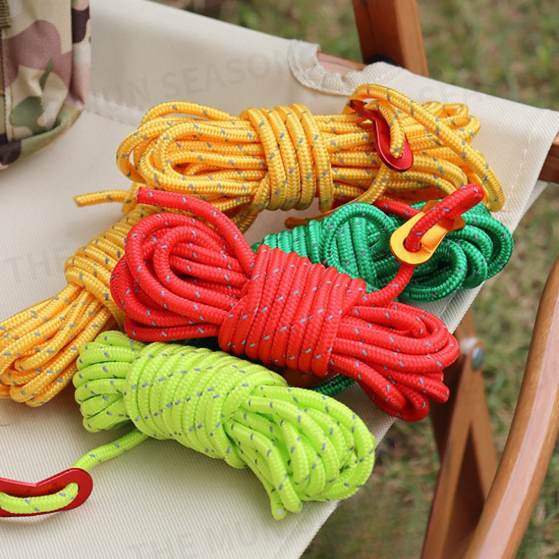 台灣現貨【反光營繩】加粗反光營繩 4M加粗 帳篷繩 傘繩 露營 天幕固定 繩子 防風繩 營繩 綁繩 綑綁AA0011-細節圖9