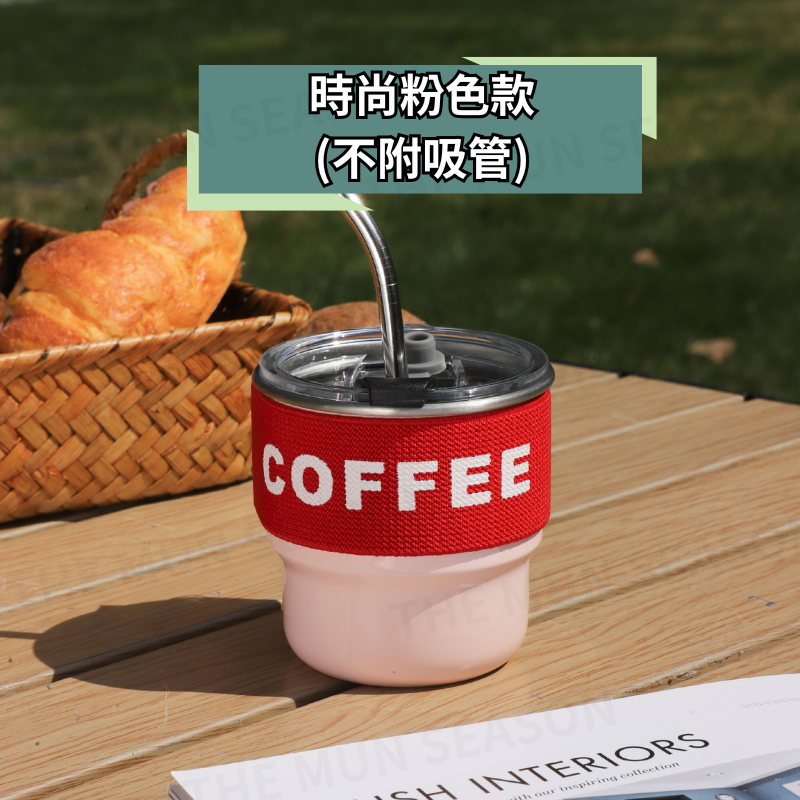 台灣現貨【馬卡龍不鏽鋼織帶杯】露營戶外杯✦不繡鋼杯✦加蓋杯✦直飲杯✦咖啡杯✦隨行杯✦冷飲杯✦織帶隔熱杯BA0016-規格圖8