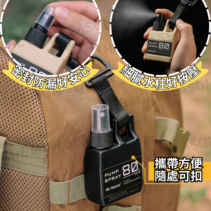 台灣現貨【便攜戰術噴霧瓶】露營戶外噴瓶✦酒精瓶✦液體瓶✦分裝瓶✦80ML✦按壓瓶✦戰術噴瓶✦外出消毒✦防蚊液BB0020-細節圖4