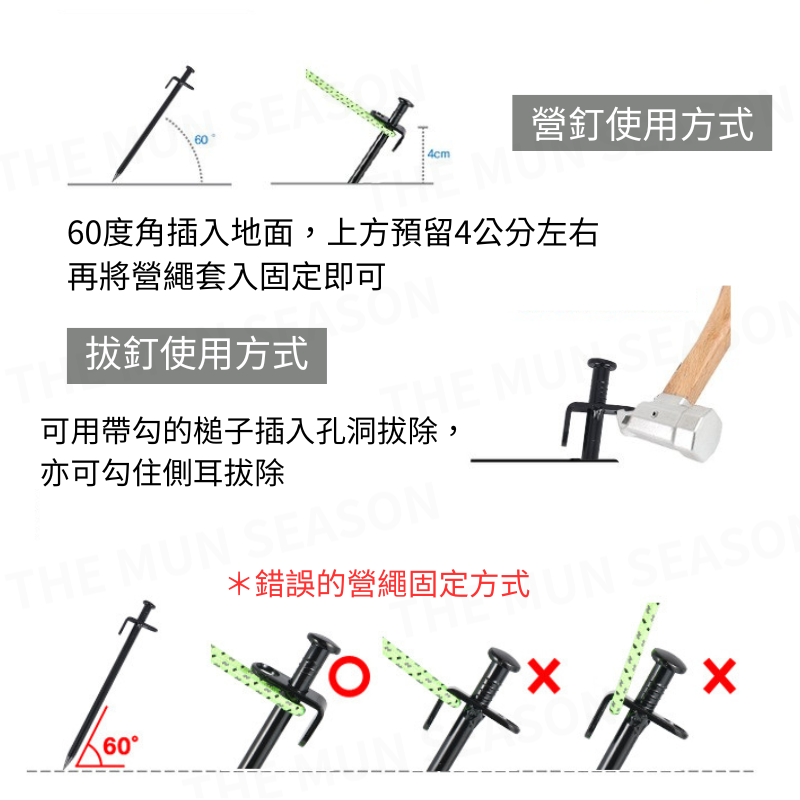 台灣現貨【側耳鋼鐵營釘】露營戶外營釘✦帳篷營釘✦天幕營釘✦營繩營釘✦鋼鐵釘✦側耳營釘✦固定營釘✦雪地釘AA0060-細節圖9