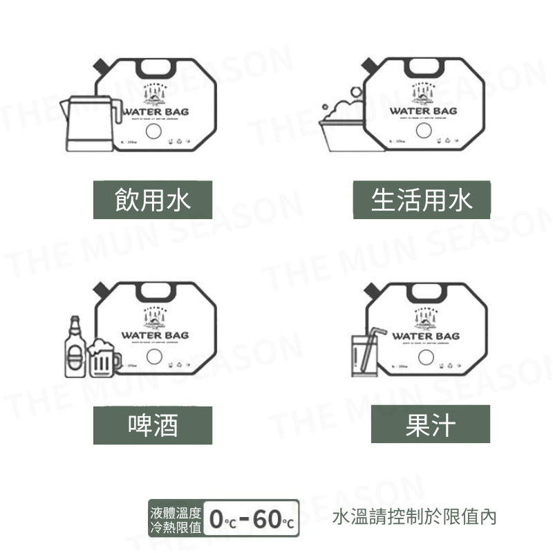 台灣現貨【儲水袋】露營儲水袋 水袋 露營水袋 塑料袋 折疊袋 蓄水袋 裝水袋 手提儲水袋 旅行水袋 登山野營BB0014-細節圖8