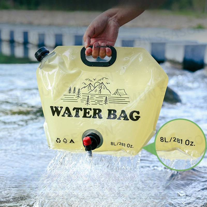台灣現貨【儲水袋】露營儲水袋 水袋 露營水袋 塑料袋 折疊袋 蓄水袋 裝水袋 手提儲水袋 旅行水袋 登山野營BB0014-細節圖10