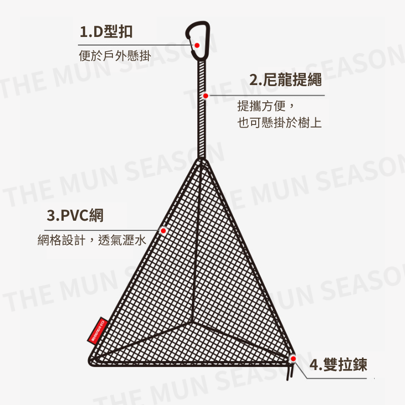 台灣現貨【三角餐具瀝水網袋】CLS露營戶外餐具瀝水✦曬碗網✦瀝水網✦摺疊碗籃✦滴水網✦曬碗籃✦三角籃✦懸掛網AB0024-細節圖7