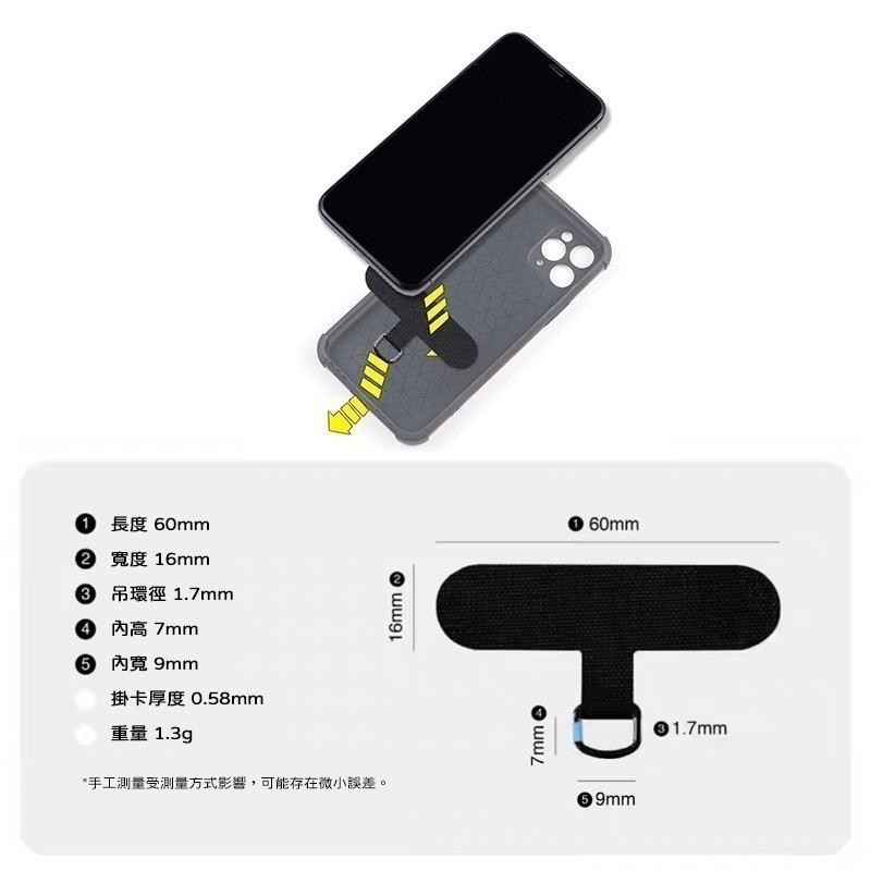 Caudabe適用手機殼掛繩夾片 透明款-細節圖2