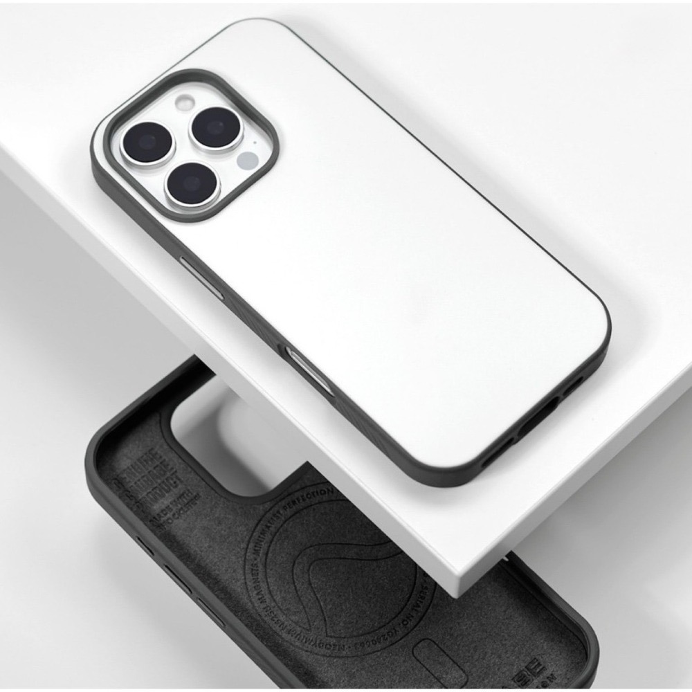 Caudabe PARAGON MagSafe iPhone 15 16 Pro/16 Pro Max旗艦保護殼月光白-細節圖4