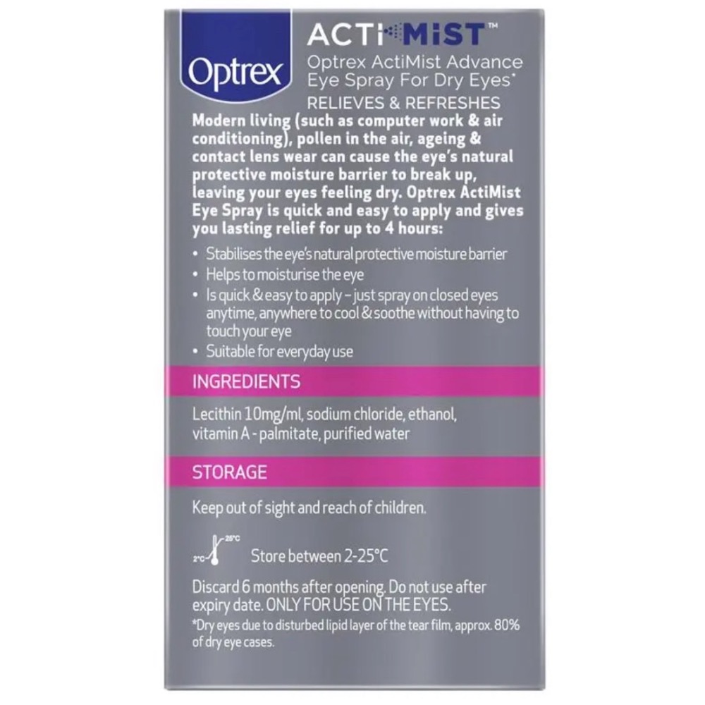「澳洲通路熱賣｜Optrex ActiMist 乾眼舒緩噴霧｜人氣眼部保養噴霧」-細節圖3