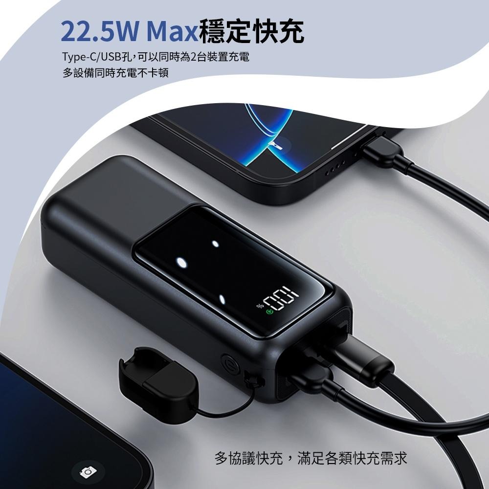 MCK-NPCG 自帶線顯屏行動電源10000mAh Type-C 快充行動電源-細節圖9